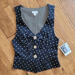 Jovovich Hawk For Target Women's Black Star Patterned Vest New